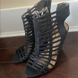 Black wedge sandal